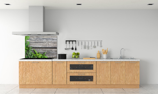 Panneau pour cuisine Fond en bois d'herbes