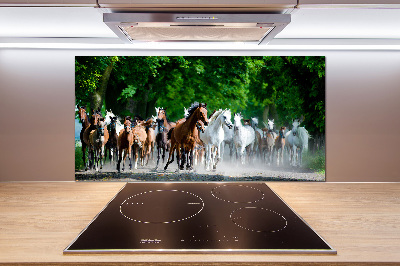 Verre pour crédence Chevaux au galop