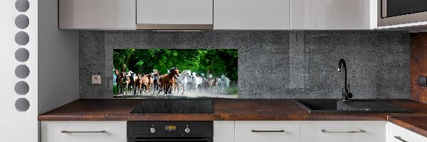 Verre pour crédence Chevaux au galop