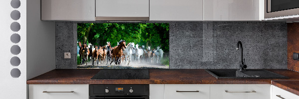 Verre pour crédence Chevaux au galop