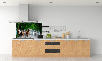 Verre pour crédence Chevaux au galop
