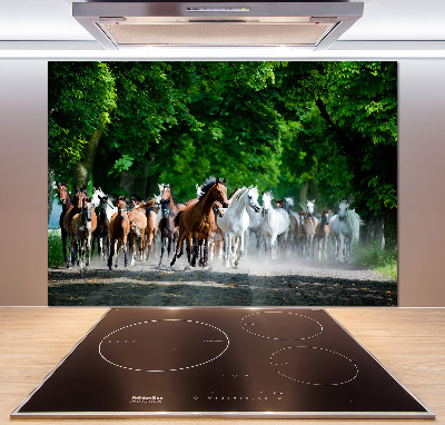 Verre pour crédence Chevaux au galop