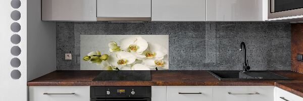 Crédence cuisine en verre trempé Orchidée blanche