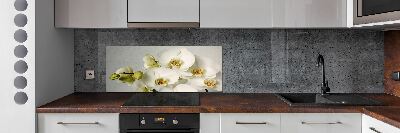 Crédence cuisine en verre trempé Orchidée blanche