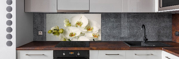 Crédence cuisine en verre trempé Orchidée blanche