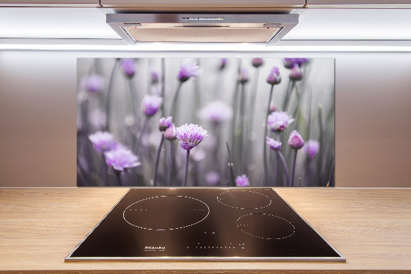 Crédence en verre avec motif Fleurs de ciboulette