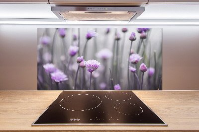 Crédence en verre avec motif Fleurs de ciboulette