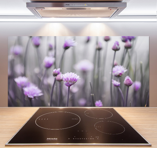 Crédence en verre avec motif Fleurs de ciboulette
