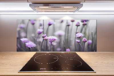 Crédence en verre avec motif Fleurs de ciboulette