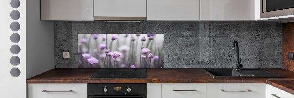 Crédence en verre avec motif Fleurs de ciboulette