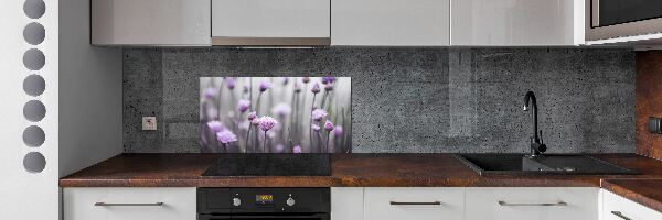 Crédence en verre avec motif Fleurs de ciboulette