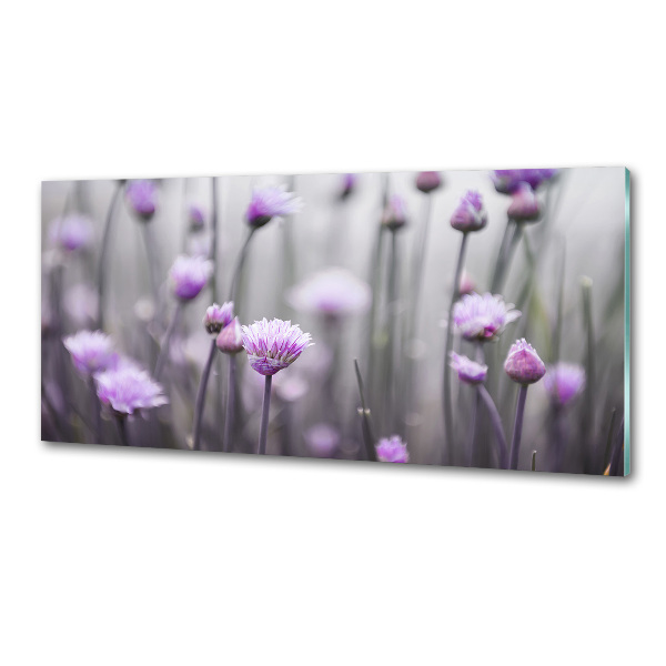 Crédence en verre avec motif Fleurs de ciboulette