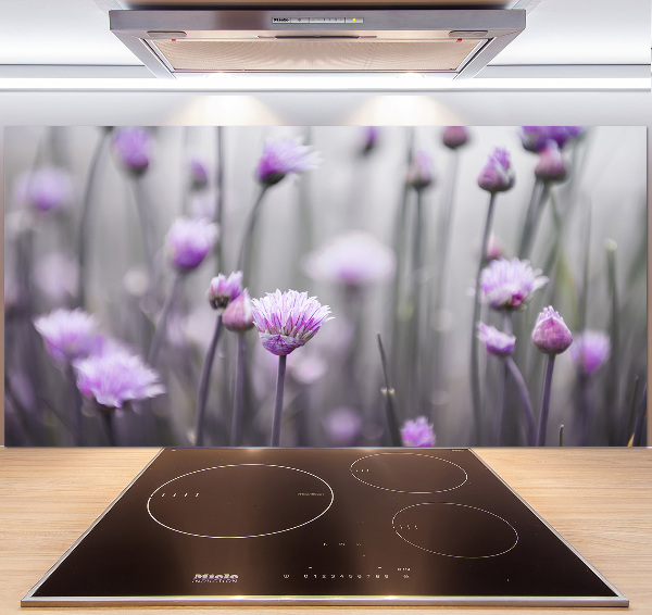 Crédence en verre avec motif Fleurs de ciboulette