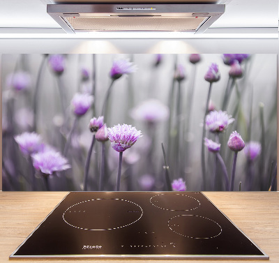 Crédence en verre avec motif Fleurs de ciboulette