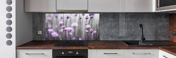 Crédence en verre avec motif Fleurs de ciboulette