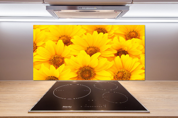 Crédence cuisine en verre Tournesol