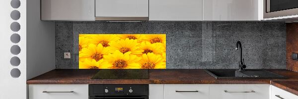 Crédence cuisine en verre Tournesol