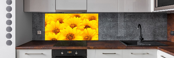 Crédence cuisine en verre Tournesol