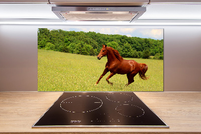 Crédence en verre avec motif Cheval dans un pré