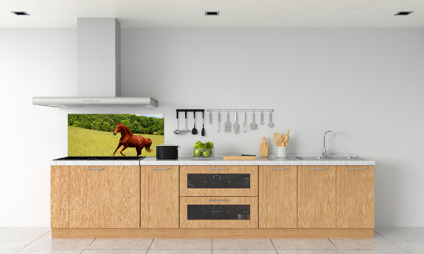 Crédence en verre avec motif Cheval dans un pré