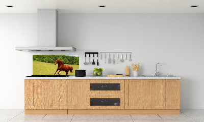 Crédence en verre avec motif Cheval dans un pré