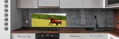 Crédence en verre avec motif Cheval dans un pré