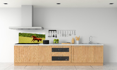 Crédence en verre avec motif Cheval dans un pré
