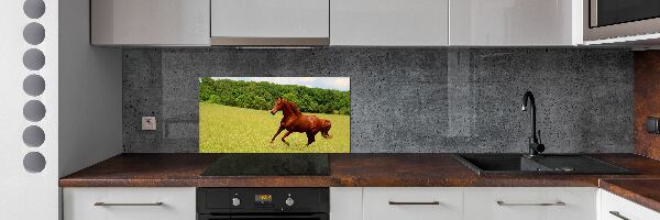 Crédence en verre avec motif Cheval dans un pré