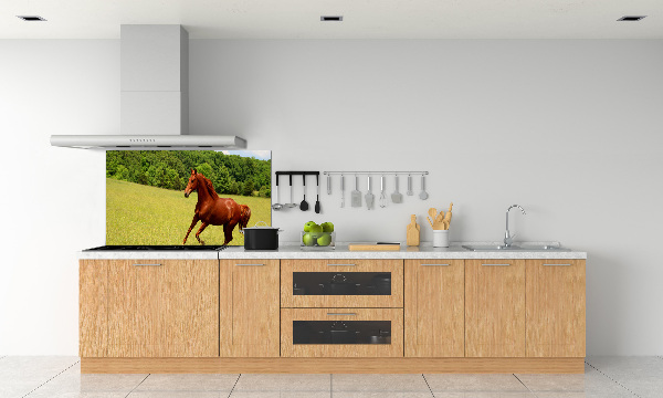 Crédence en verre avec motif Cheval dans un pré