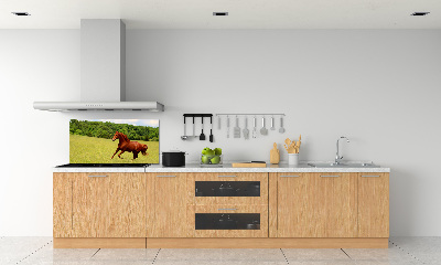 Crédence en verre avec motif Cheval dans un pré