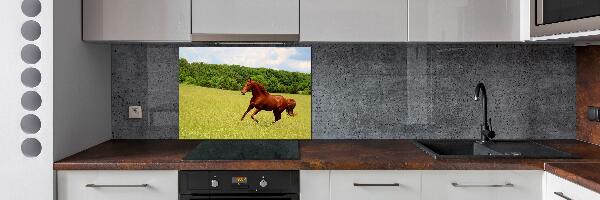 Crédence en verre avec motif Cheval dans un pré