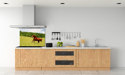 Crédence en verre avec motif Cheval dans un pré