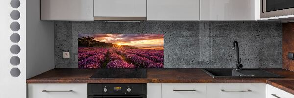 Crédence en verre avec motif Champ de lavande