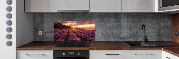 Crédence en verre avec motif Champ de lavande
