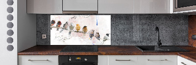 Panneau crédence cuisine Oiseaux sur une branche