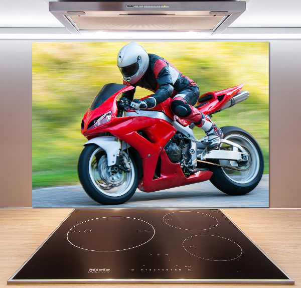 Crédence en verre avec motif Moto