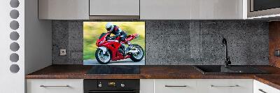 Crédence en verre avec motif Moto