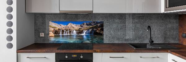 Verre pour crédence Chute d'eau dans les montagnes