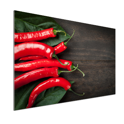 Crédence en verre avec motif Piments