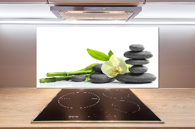 Crédence en verre cuisine Fleur d'orchidée