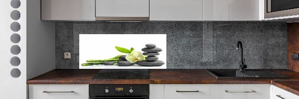 Crédence en verre cuisine Fleur d'orchidée