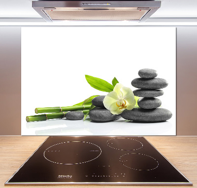 Crédence en verre cuisine Fleur d'orchidée