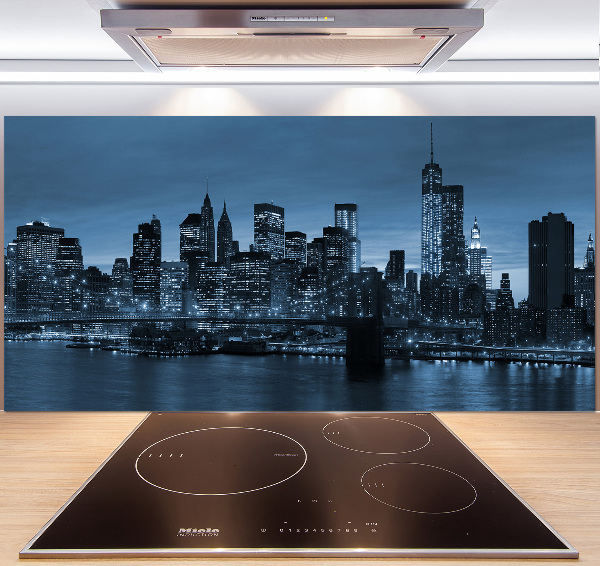 Crédence en verre cuisine New York de nuit