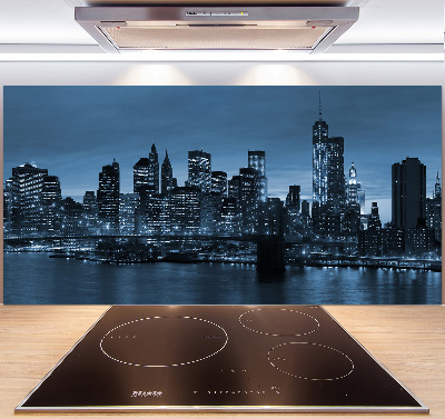 Crédence en verre cuisine New York de nuit