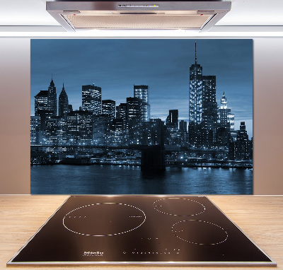 Crédence en verre cuisine New York de nuit