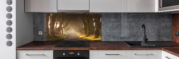 Crédence en verre avec motif Brume dans la forêt