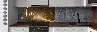 Crédence en verre avec motif Brume dans la forêt