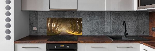 Crédence en verre avec motif Brume dans la forêt