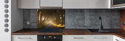 Crédence en verre avec motif Brume dans la forêt
