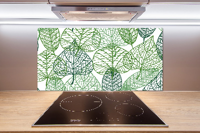 Crédence en verre cuisine Motif des feuilles vertes